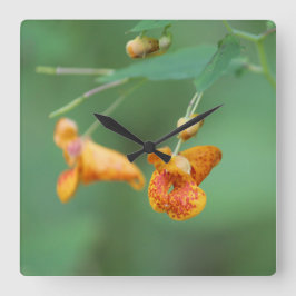 Dekorativ Orange Wildblomma Fyrkantig Klocka