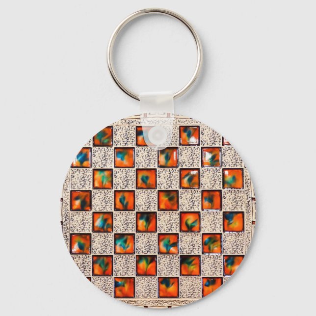 Dekorativ Patronbild för Basic-Button-Nyckel-kedja Nyckelring (Framsida)