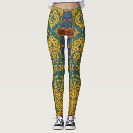 Dekorativ persisk invecklad blommönster leggings