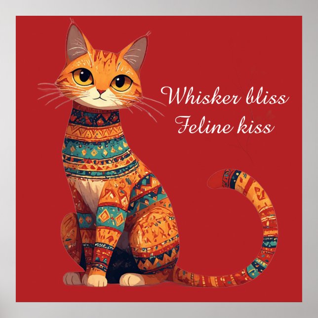 Dekorativ prydnadskatt med blommor Boho-konst Poster (Framsidan)