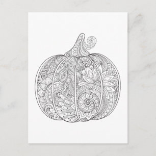 Dekorativ Pumpa Doodle Vykort