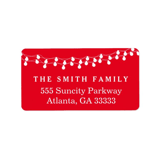 Dekorativ Ram Helgdagar jul - jul Röd jul Adressetikett (Framsidan)