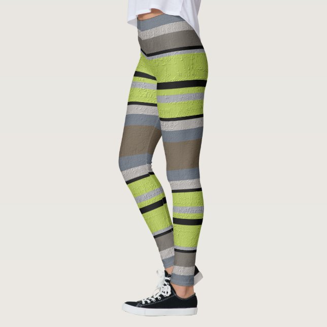 Dekorativ randig  Leggings (Vänster)