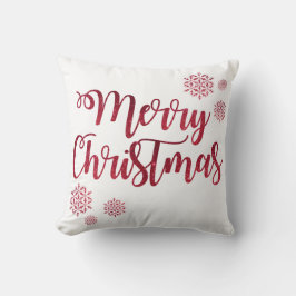 Dekorativ Red Glitter Snöflingor God jul Kudde