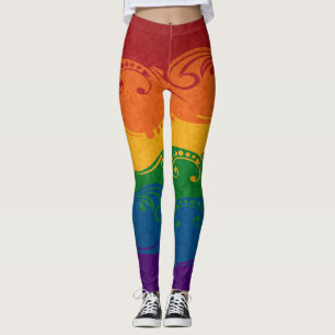 Dekorativ regnbågeflagga leggings