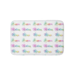 Dekorativ regnbågetext badrumsmatta