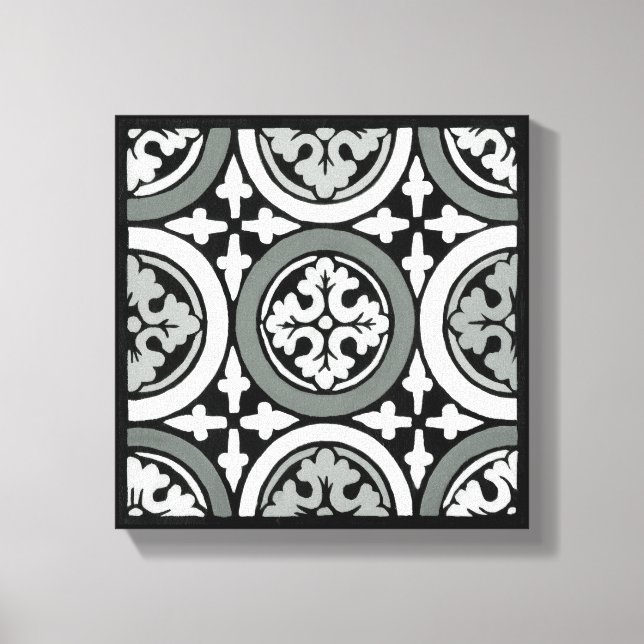 Dekorativ Renaissance Rosette Tile Design Canvastryck (Framsida)