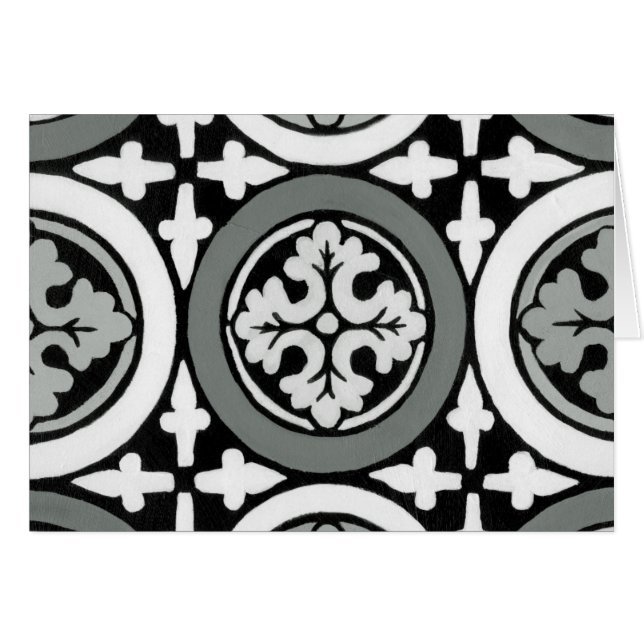 Dekorativ Renaissance Rosette Tile Design Hälsningskort (Framsidan Horizontal)