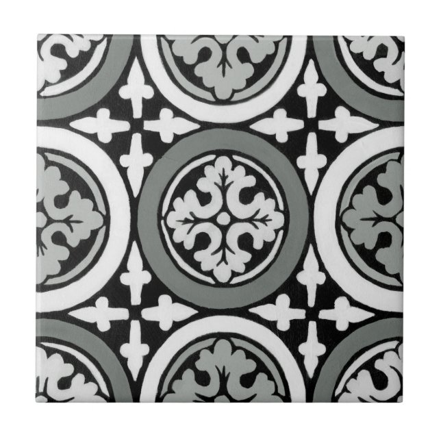 Dekorativ Renaissance Rosette Tile Design Kakelplatta (Framsidan)