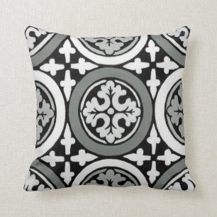 Dekorativ Renaissance Rosette Tile Design Kudde