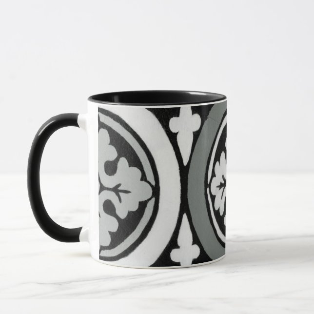 Dekorativ Renaissance Rosette Tile Design Mugg (Vänster)