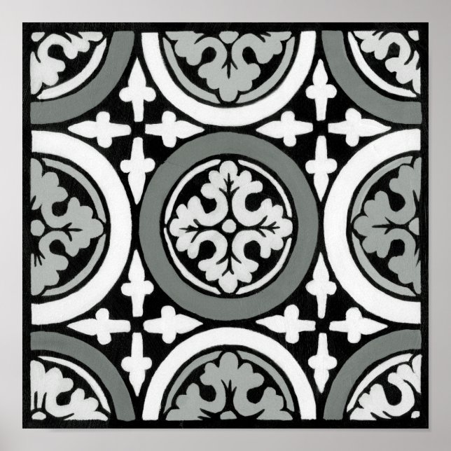 Dekorativ Renaissance Rosette Tile Design Poster (Framsidan)