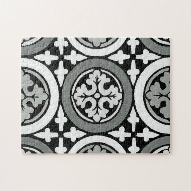 Dekorativ Renaissance Rosette Tile Design Pussel (Horisontell)