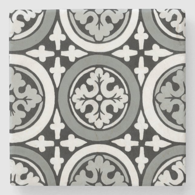 Dekorativ Renaissance Rosette Tile Design Stenunderlägg (Framsidan)