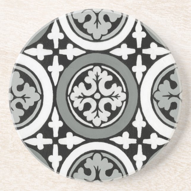 Dekorativ Renaissance Rosette Tile Design Underlägg (Framsidan)
