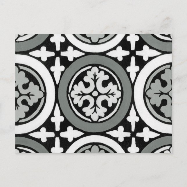 Dekorativ Renaissance Rosette Tile Design Vykort (Framsida)