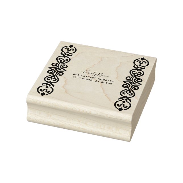 Dekorativ Returadress Rubber Frimärke Stämpel (Stämpel)