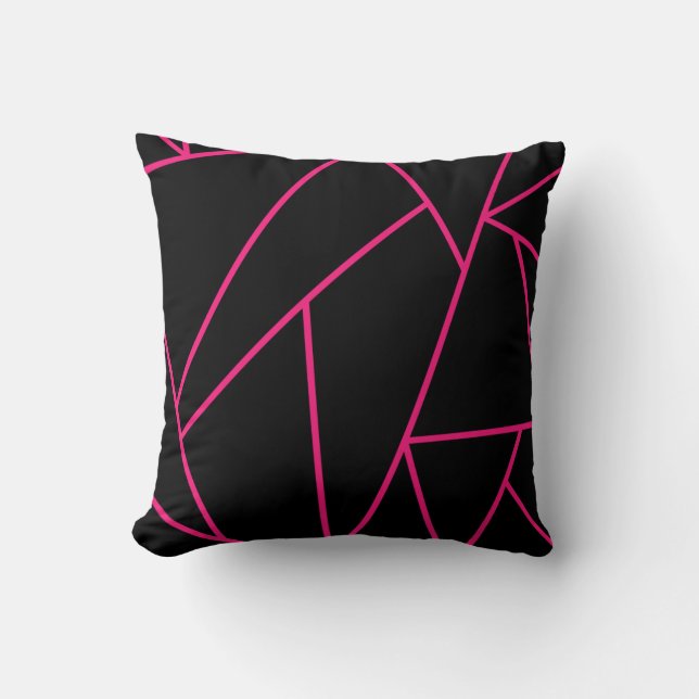Dekorativ reversibel Rosa och svart Mosaic Stil Kudde (Framsida)