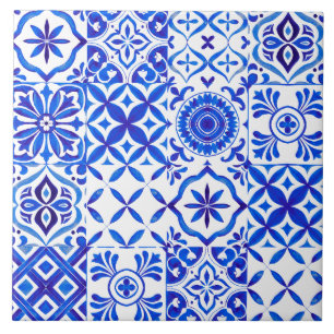 Dekorativ röd Azulejo-plattstickmönster Kakelplatta