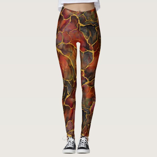 Dekorativ rödmarbel med ventiler från Guld Leggings (Framsida)