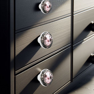 Dekorativ Rosa Black Faux Gemstones Knopp