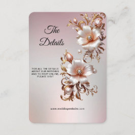 Dekorativ Rosa Blommig Detalj Envelopp Tilläggskort