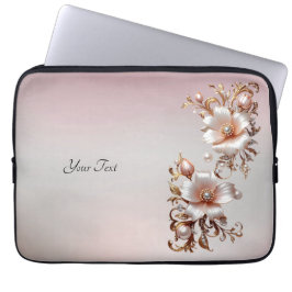 Dekorativ rosa blommig laptopsleeve laptop fodral