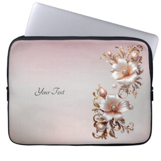Dekorativ rosa blommig laptopsleeve laptop fodral