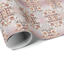 Dekorativ rosa blommig presentpapper