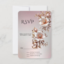 Dekorativ rosa blommig RSVP-kort OSA Kort