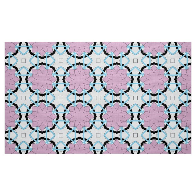 Dekorativ rosa blomstergeometrisk mönster tyg (Fat Quarter)