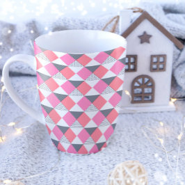 dekorativ rosa och svart triangel mönster kaffemugg