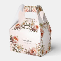 Dekorativ rosa och vit blommig presentlåda