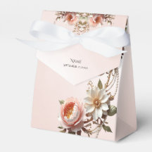 Dekorativ rosa och vit blommig presentlåda