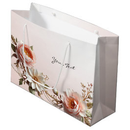 Dekorativ rosa och vit blomsterpresentpåse