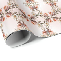 Dekorativ rosa och vita blommor presentpapper