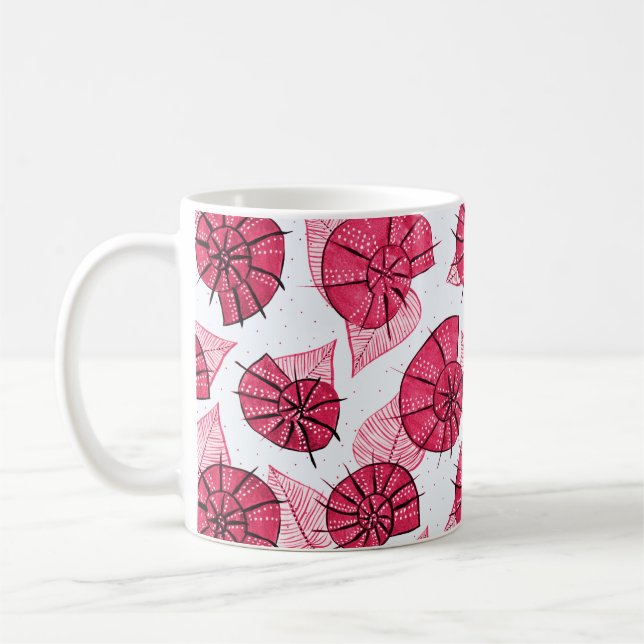 Dekorativ Rosa Snigel Nature Älskare Kaffemugg (Vänster)