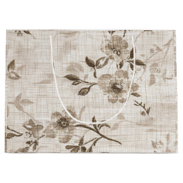 Dekorativ säck med brun Blommigt