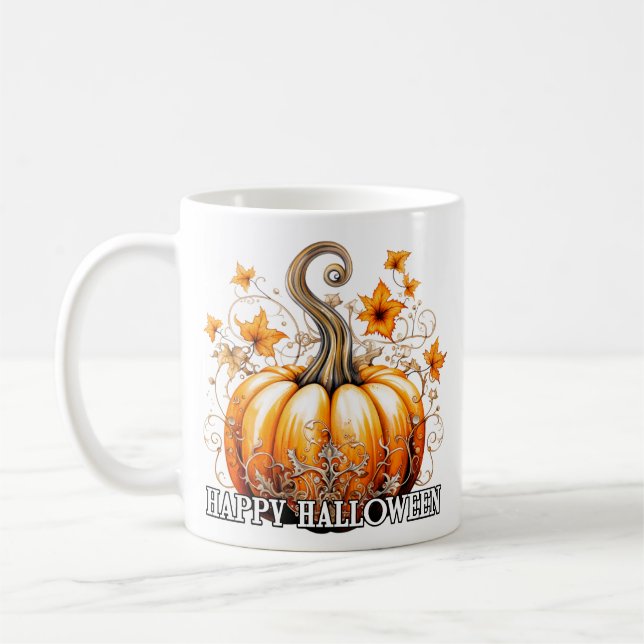 Dekorativ Säsong Happy halloween Pumpkin Kaffemugg (Vänster)