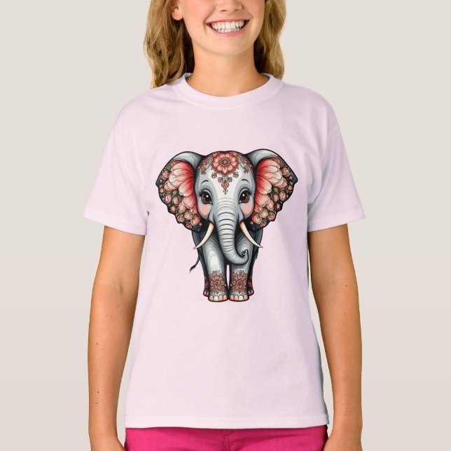 Dekorativ serieelefant t shirt (Framsida)