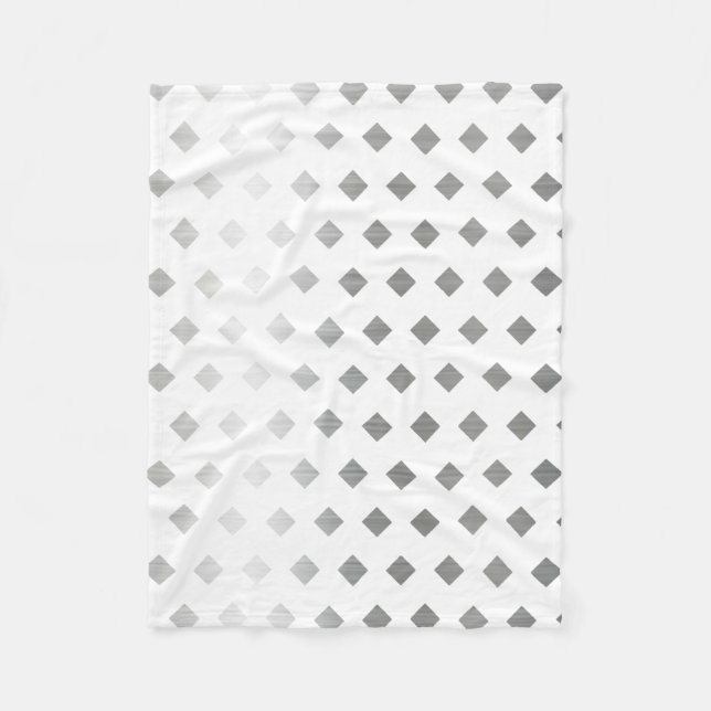 Dekorativ Silver Grått White Diamond Mönster Fleecefilt (Framsidan)