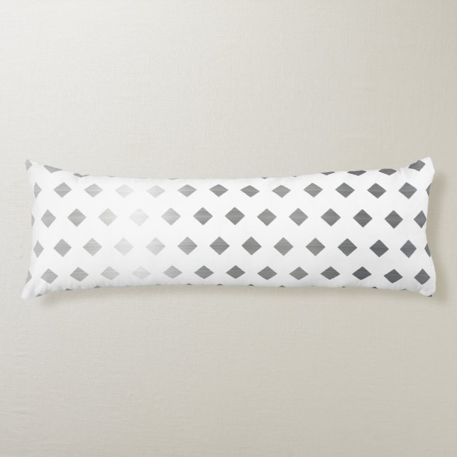 Dekorativ Silver Grått White Diamond Mönster Kroppskudde (Framsidan)