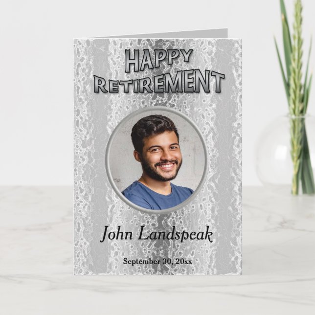 Dekorativ Silver Metall 1-fotokollage Pension Kort (Framsida)