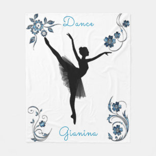 Dekorativ Silver och Blue Gem Dance Fleecefilt