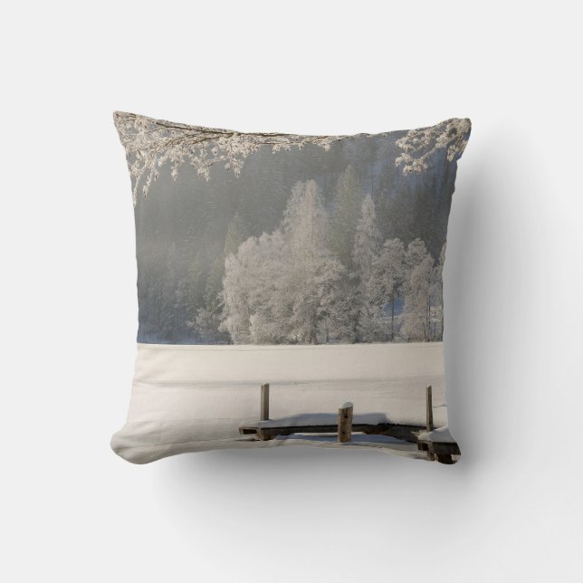 Dekorativ Snö Blå & Vit Boll God Jul Kudde (Framsida)