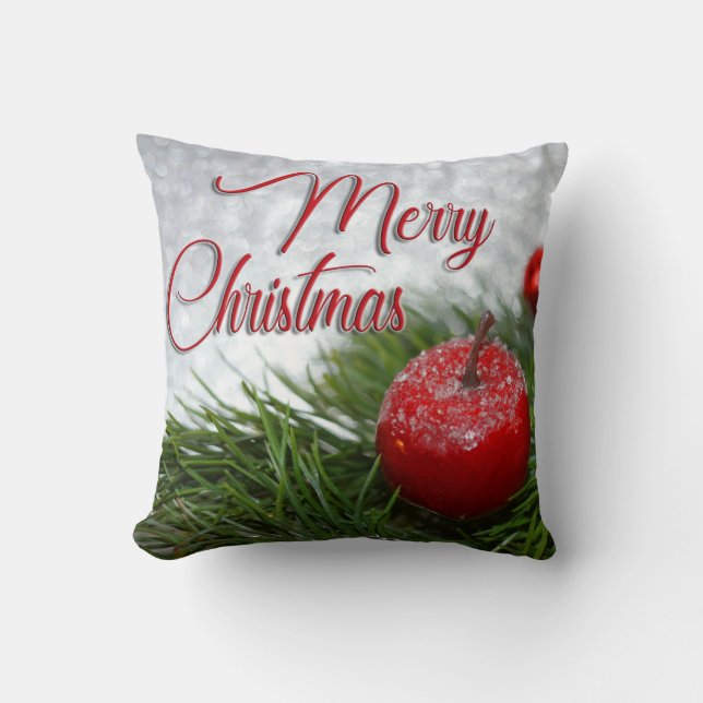 Dekorativ Snö Blå & Vit Boll God Jul Kudde (Framsida)