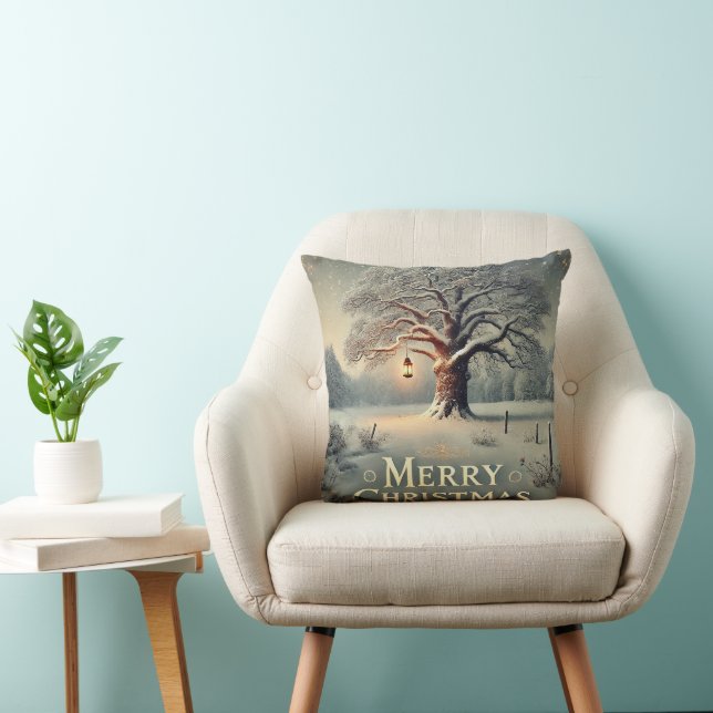 Dekorativ Snö Blå & Vit Snö God Jul Kudde (Stol)