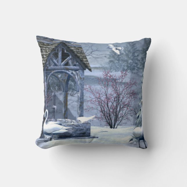 Dekorativ Snö Blue & White Boll God jul Kudde (Framsida)