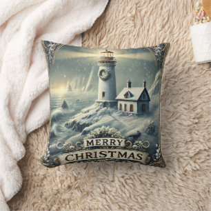 Dekorativ Snö Blue & White Boll God jul Kudde