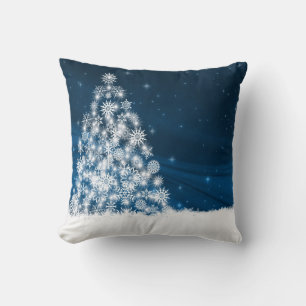 Dekorativ Snö Blue & White Boll God jul Kudde